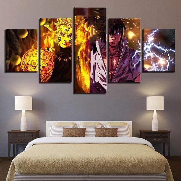 Naruto & Sasuke – Anime 5 Panel Canvas Art Wall Decor