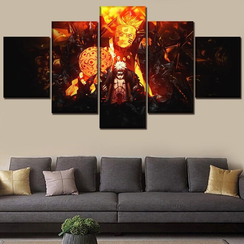 Naruto Uzumaki Poster Anime – 5 Panel Canvas Art Wall Decor