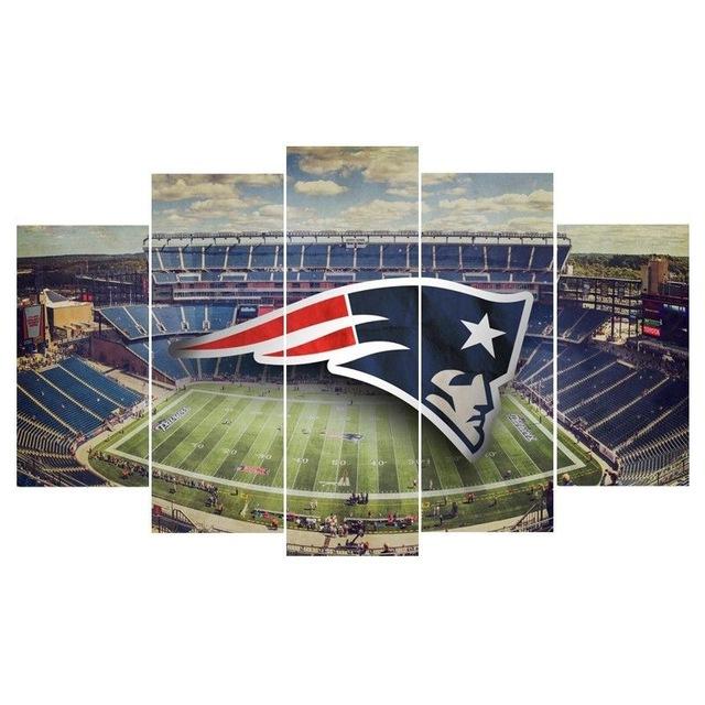 New England Patriots Stadium Sport – 5 Panel Canvas Art Wall Decor
