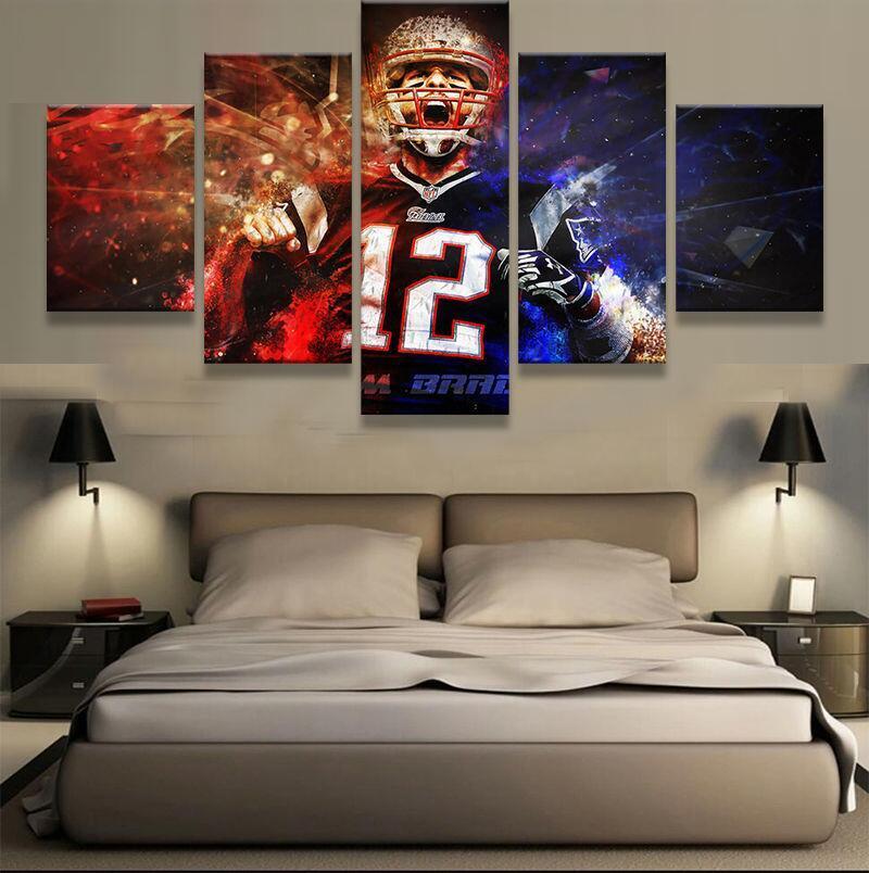 New England Patriots Tom Brady – Sport 5 Panel Canvas Art Wall Decor-CV