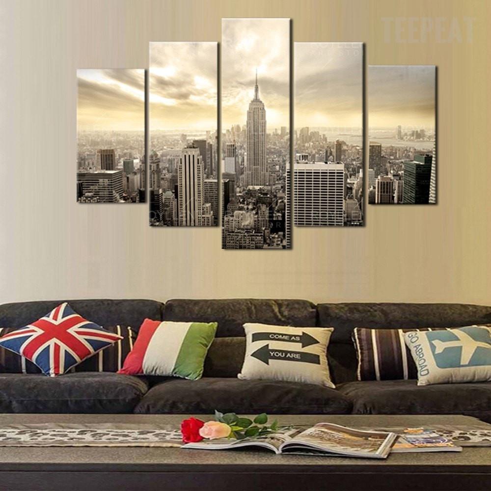 New York Empire State Building – Nature 5 Panel Canvas Art Wall Decor
