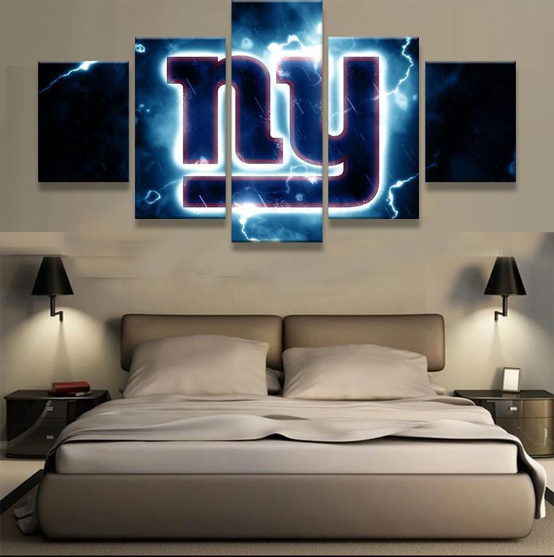 New York Giants Thunder Football – 5 Panel Canvas Art Wall Decor