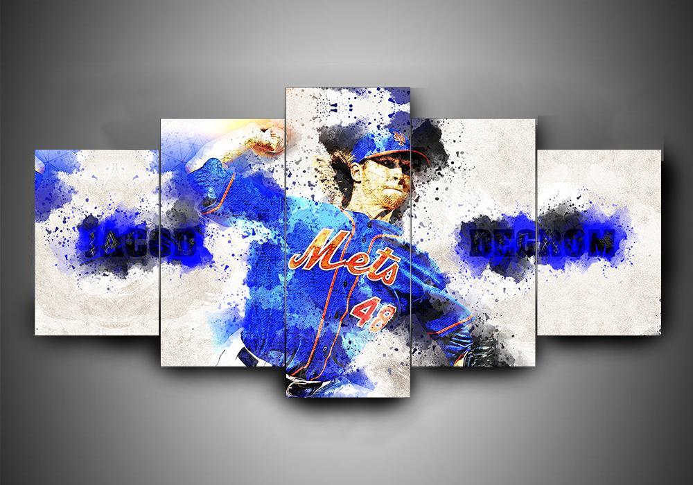 New York Mets 3 – Sport 5 Panel Canvas Art Wall Decor