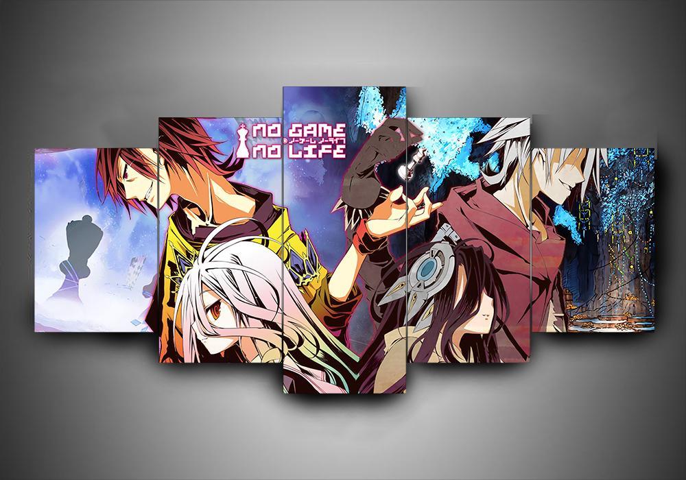 No Game No Life 1 – Anime 5 Panel Canvas Art Wall Decor