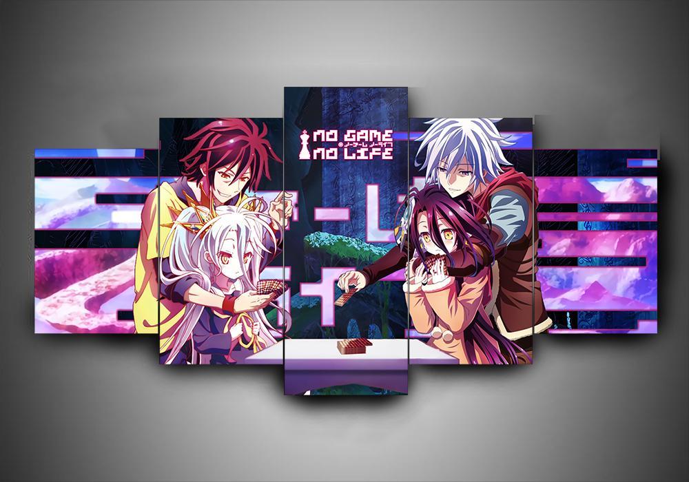No Game No Life – Anime 5 Panel Canvas Art Wall Decor