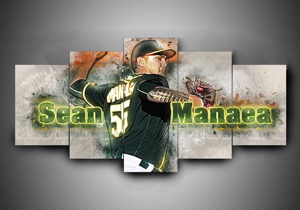 Oakland Athletics 3 – Sport 5 Panel Canvas Art Wall Decor