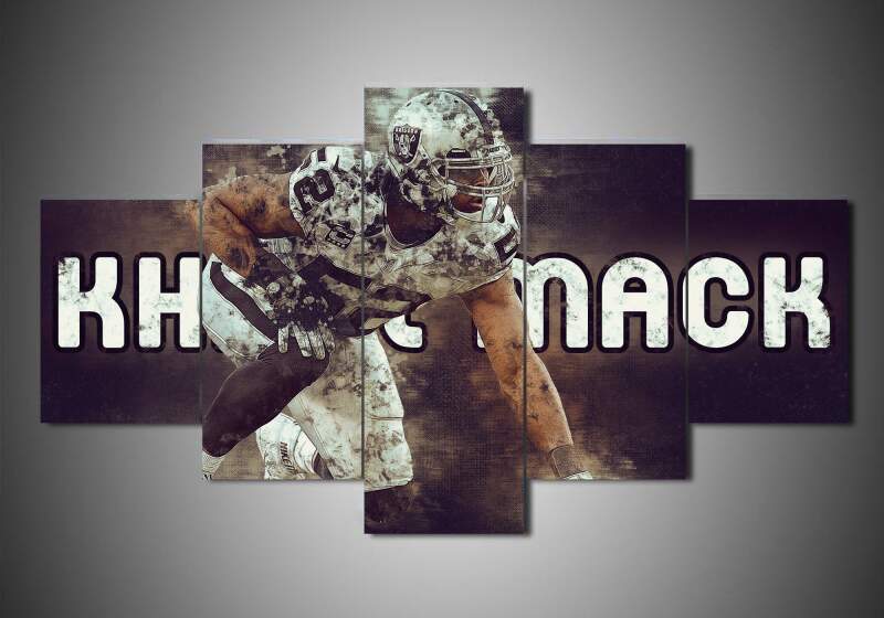 Oakland Raiders – Khalil Mack – Sport 5 Panel Canvas Art Wall Decor