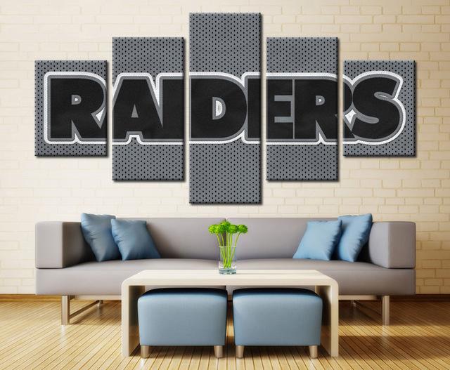 Oakland Raiders – Nature 5 Panel Canvas Art Wall Decor
