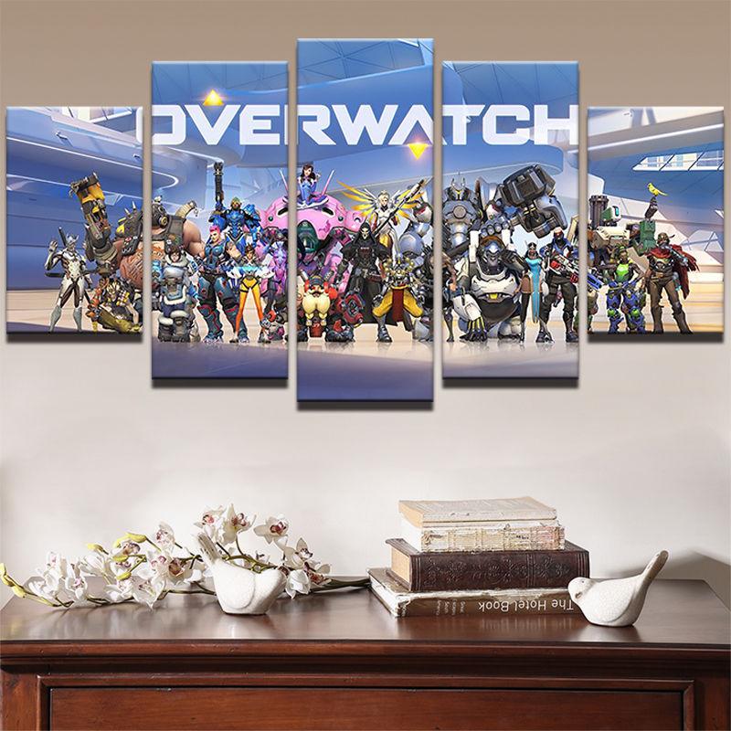Overwatch Video Game – Gaming 5 Panel Canvas Art Wall Decor
