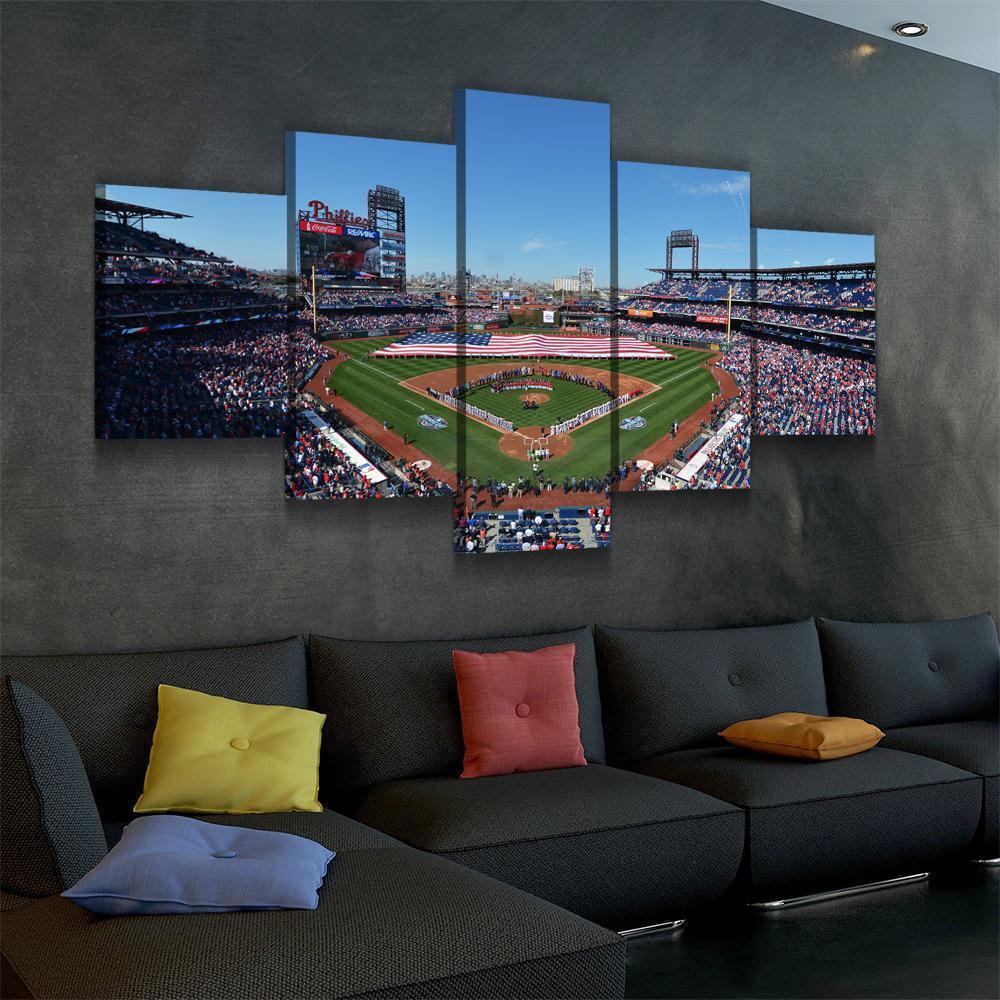 Philadelphia Phillies Citizens Bank Park Baseball – 5 Panel Canvas Art Wall Decor