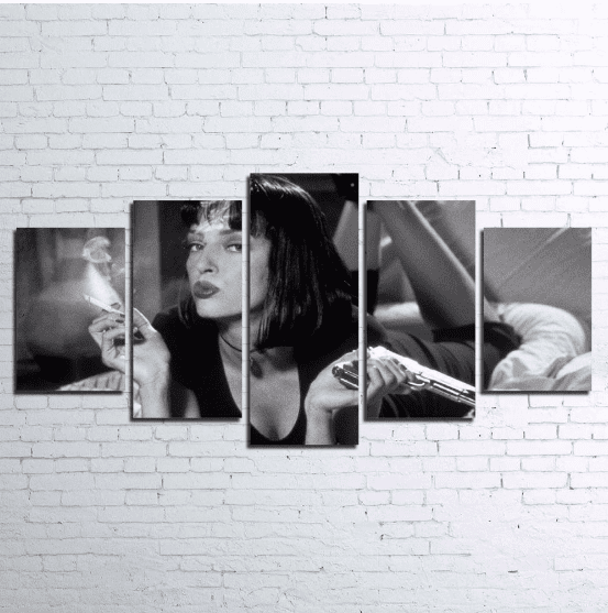 Pulp Fiction Movie Mia Wallace Movie – 5 Panel Canvas Art Wall Decor