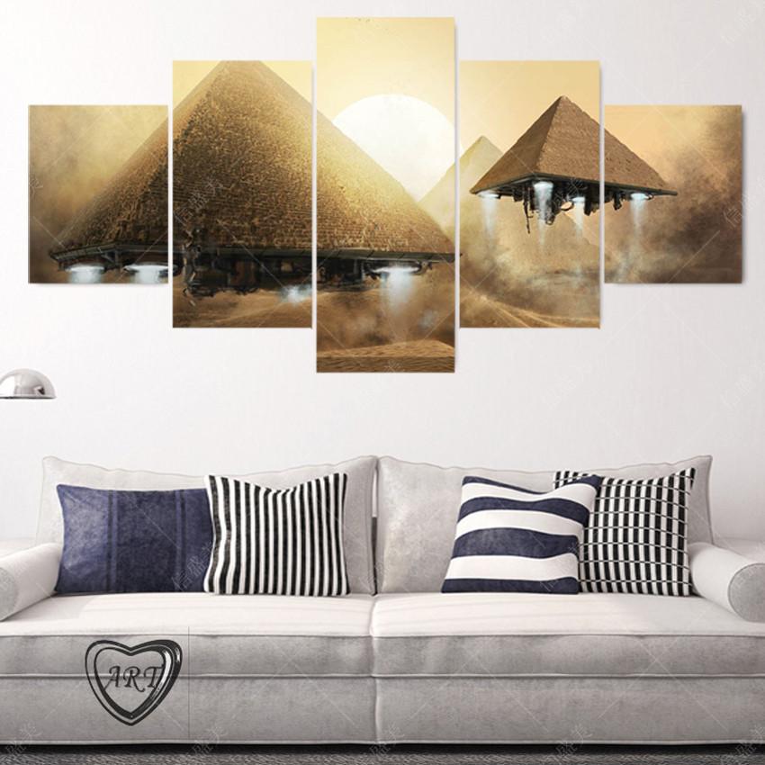 Pyramid Ufo – Movie 5 Panel Canvas Art Wall Decor