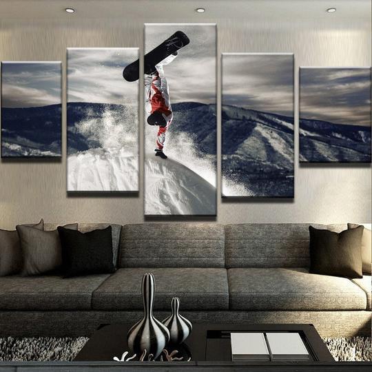 Snowboarding – Sport 5 Panel Canvas Art Wall Decor