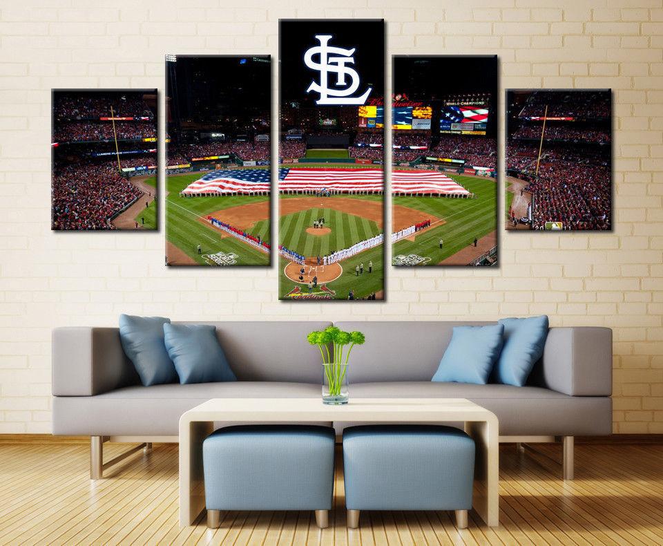 St.Louis Cardinals 4 MLB Baseball – 5 Panel Canvas Art Wall Decor