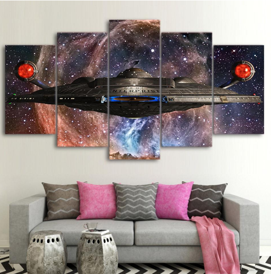 Star Trek Enterprise Ship – Movie 5 Panel Canvas Art Wall Decor