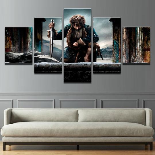 The Hobbit Bilbo Baggins – Movie 5 Panel Canvas Art Wall Decor