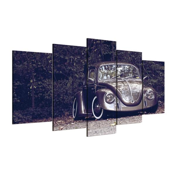Vw Bug Beetle Lowrider Slammed – Automative 5 Panel Canvas Art Wall Decor
