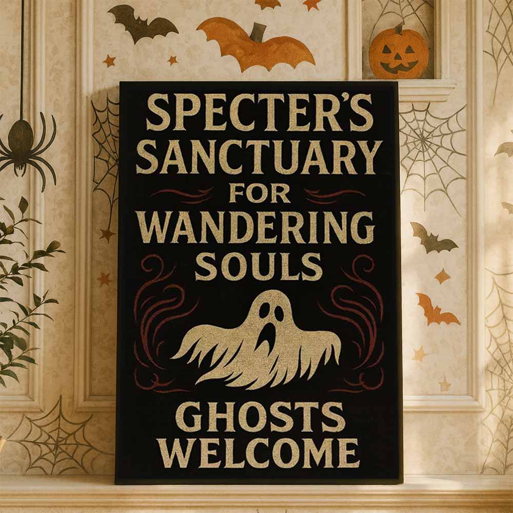 Spooky Halloween Framed Canvas Wall Art, Wall Decor Halloween, Vintage Canvas