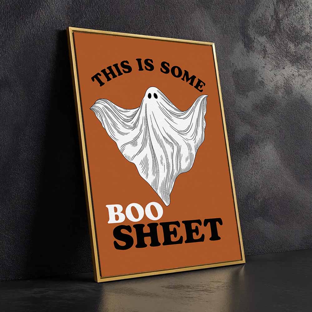This Is Some Ghost Framed Canvas Wall Art, Wall Decor Halloween, Vintage Canvas