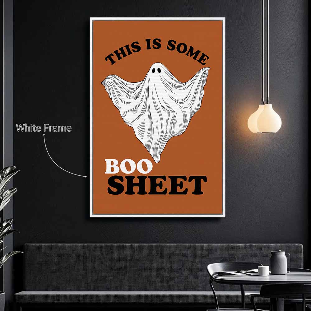 This Is Some Ghost Framed Canvas Wall Art, Wall Decor Halloween, Vintage Canvas