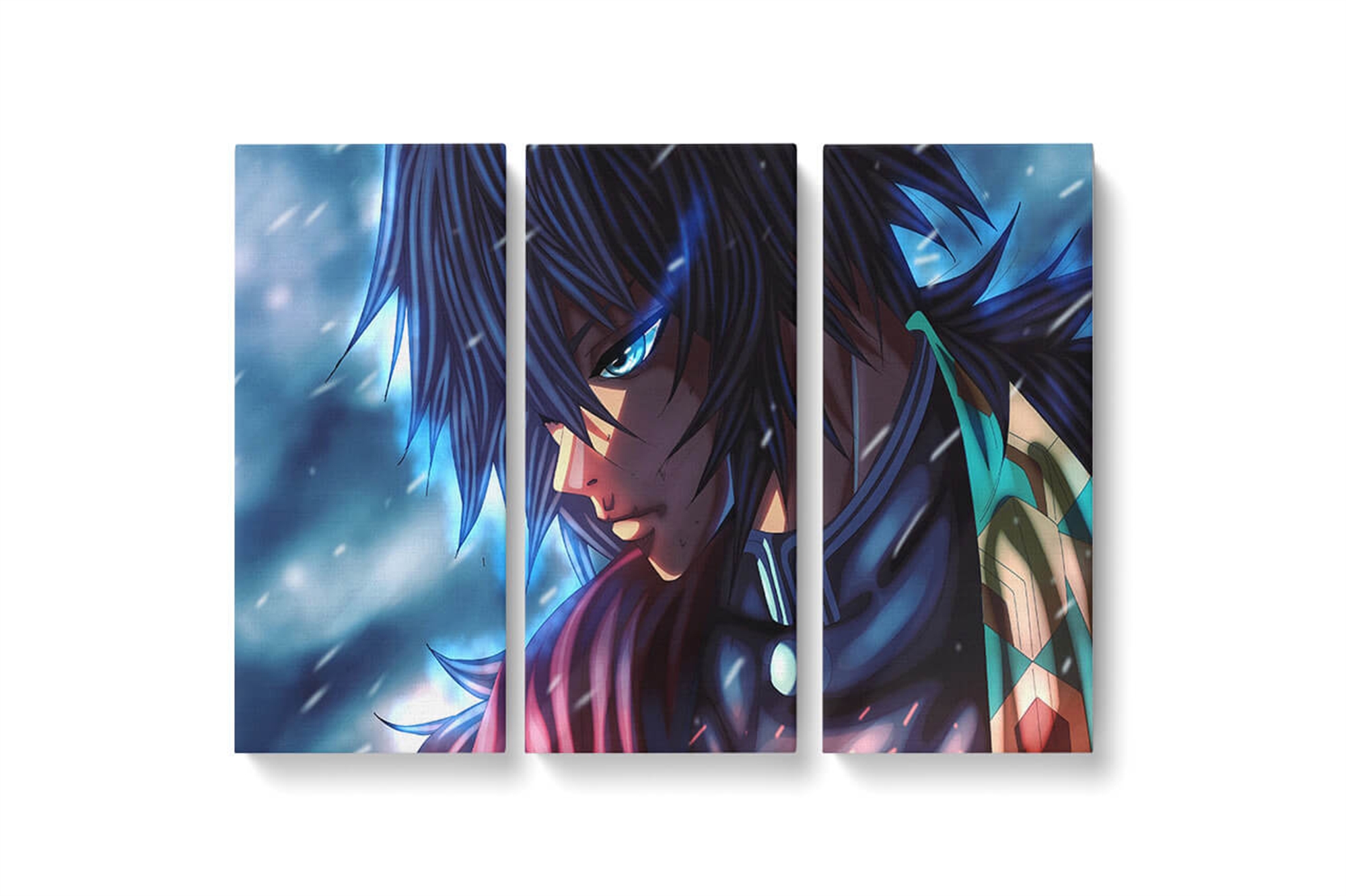 Demon Slayer Giyu Tomioka Framed Canvas Wall Art, Large Canvas