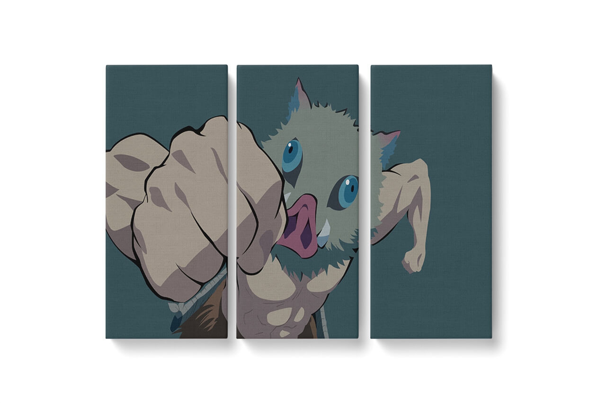 Demon Slayer Inosuke Framed Canvas Wall Art, Large Canvas