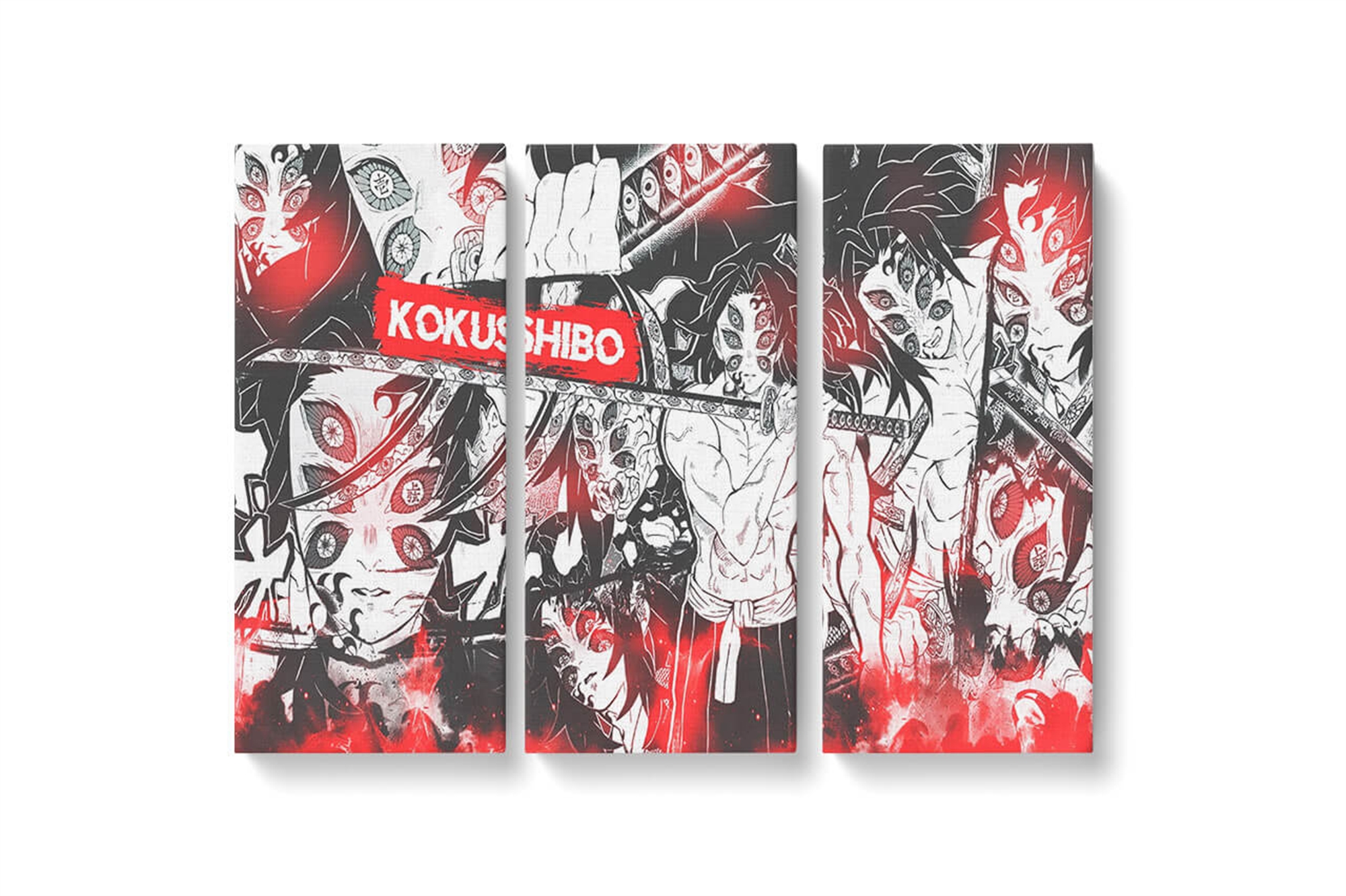 Demon Slayer Kokushibo Manga Framed Canvas Wall Art, Large Canvas