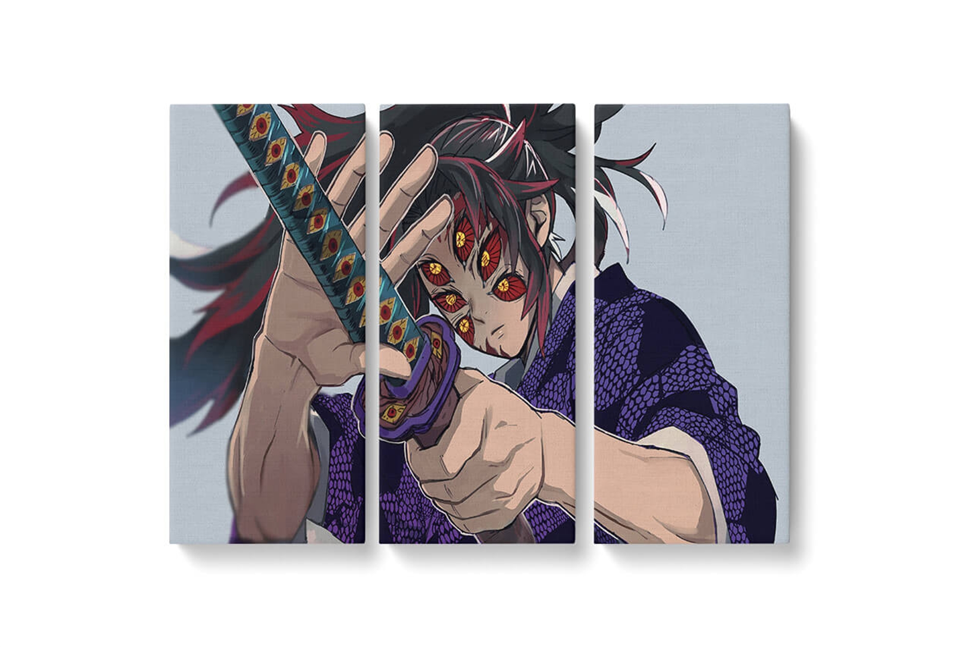 Demon Slayer Kokushibo Framed Canvas Wall Art, Large Canvas