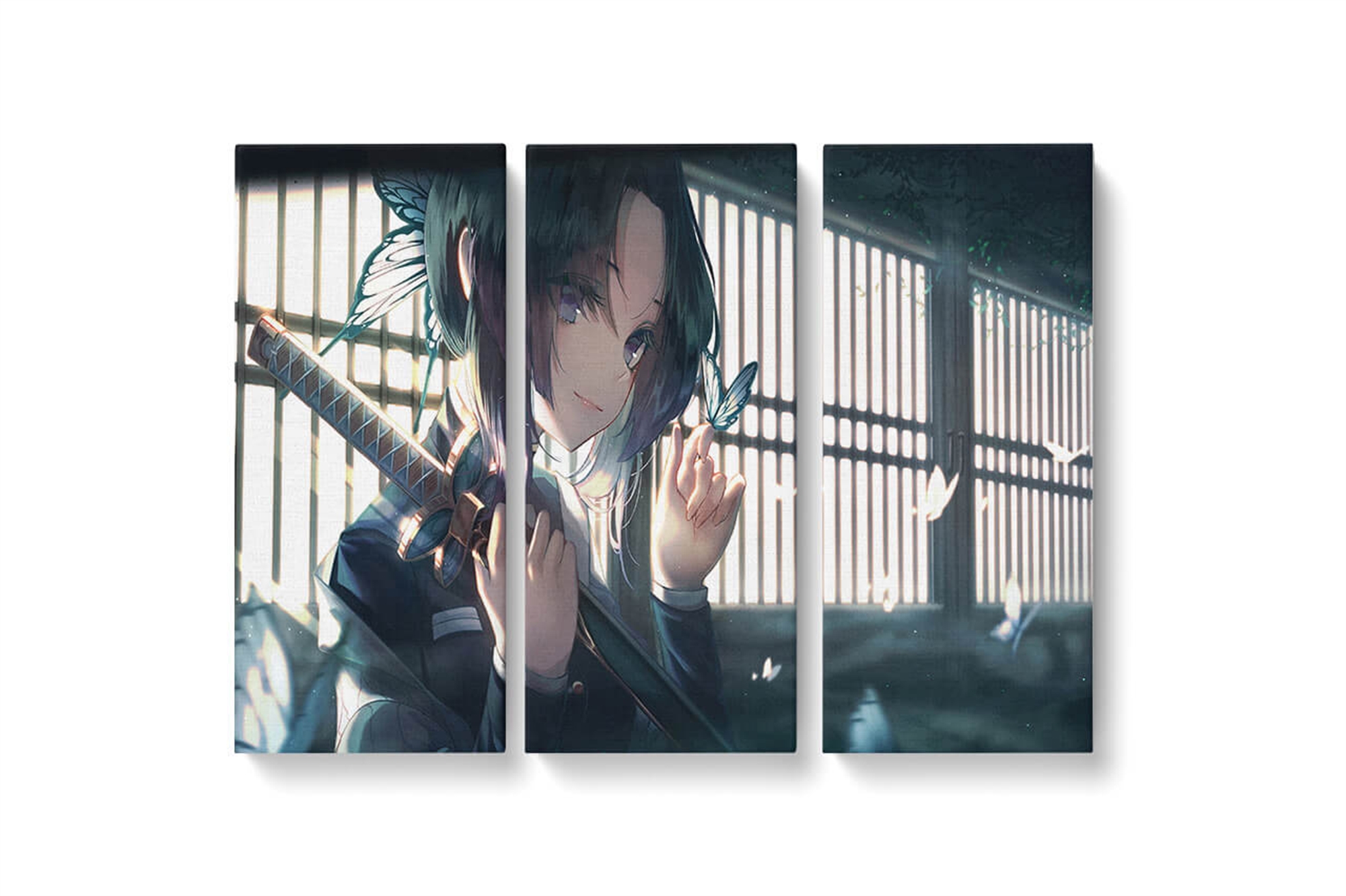 Demon Slayer Shinobu Kocho Framed Canvas Wall Art, Large Canvas