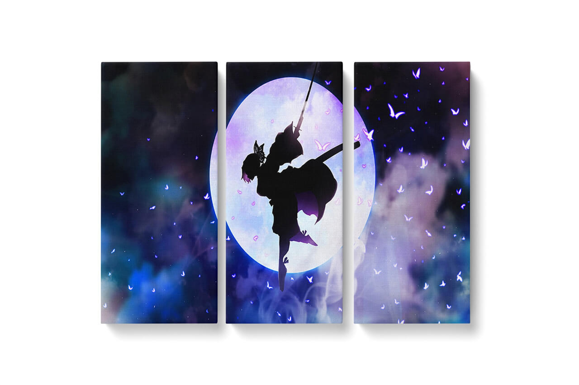 Demon Slayer Shinobu Moon Framed Canvas Wall Art, Large Canvas