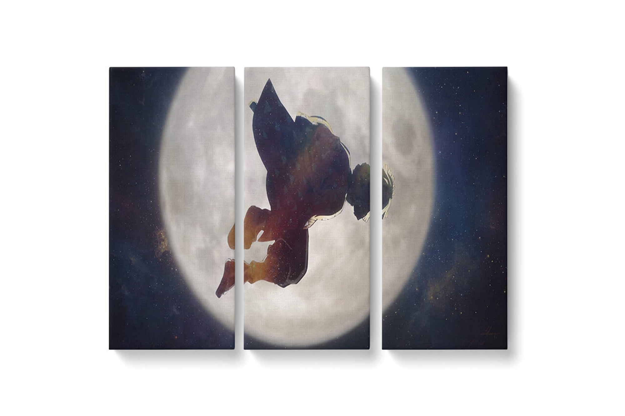 Demon Slayer Zenitsu Moon Framed Canvas Wall Art, Large Canvas