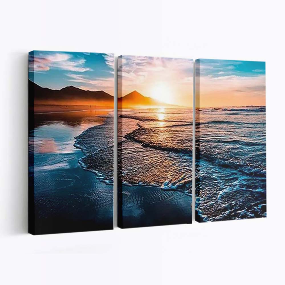Amazing Beach Sunset Canvas Wall Art, Home Decor, Framed Canvas