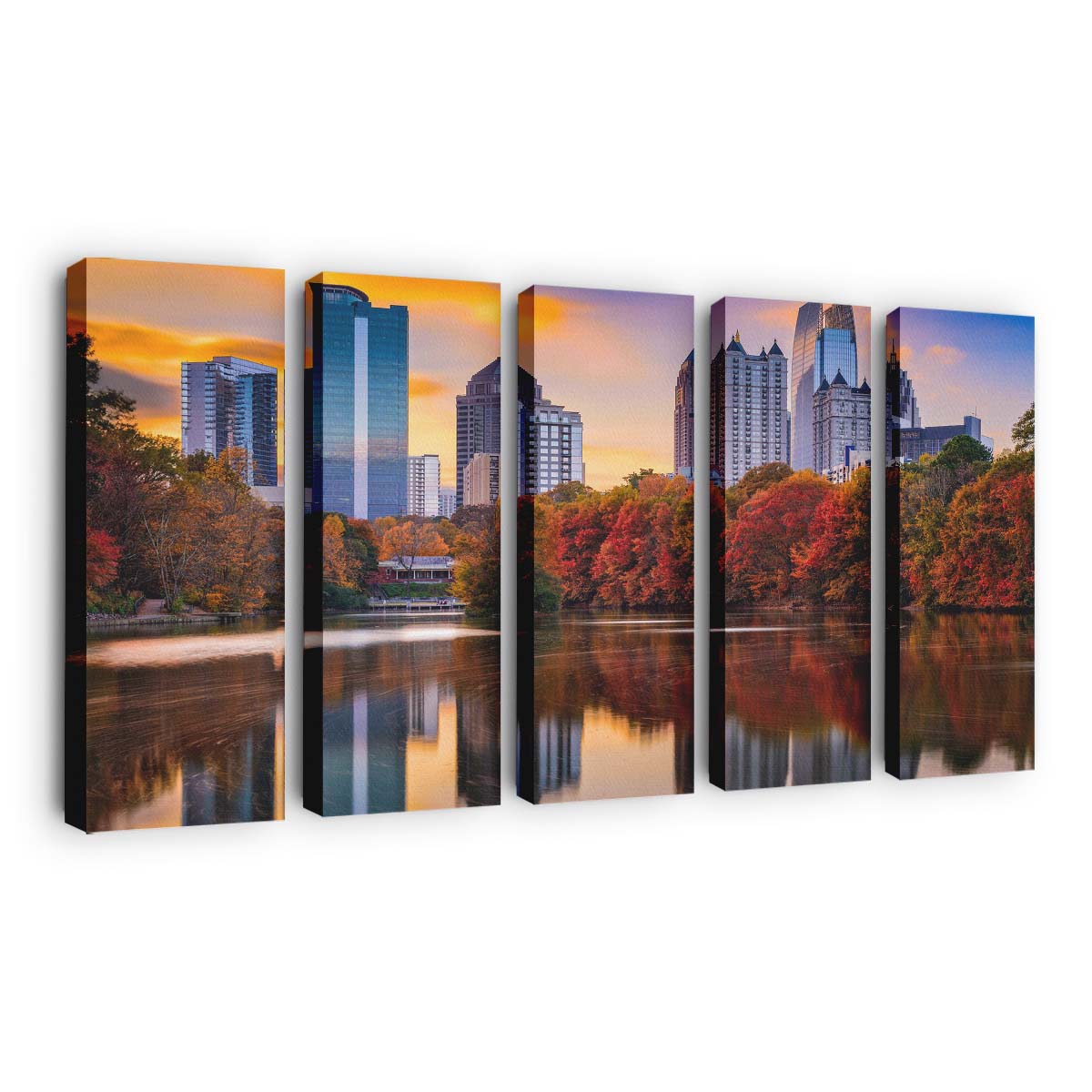 Atlanta Georgia Usa Piedmont Park Skyline In Autumn Canvas Wall Art, Home Decor, Framed Canvas