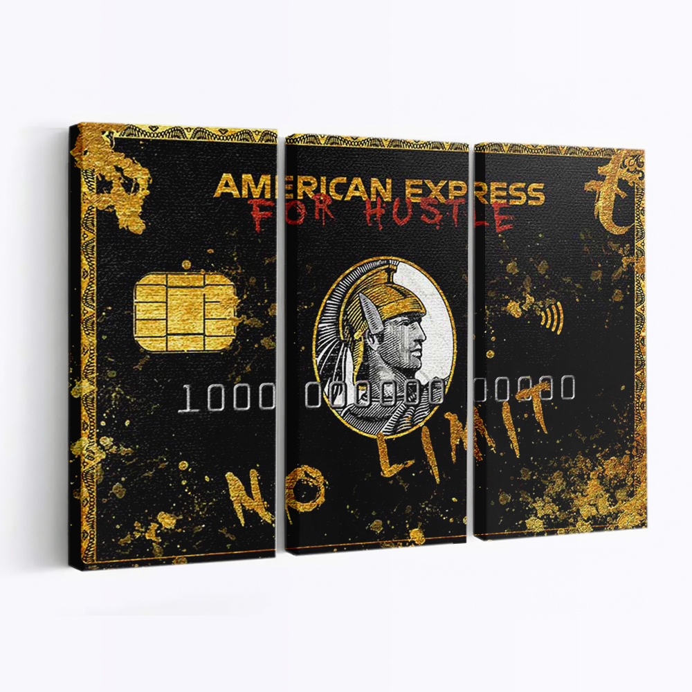 American Express Hustler Canvas Wall Art, Quote Canvas, Motivational Wall Art