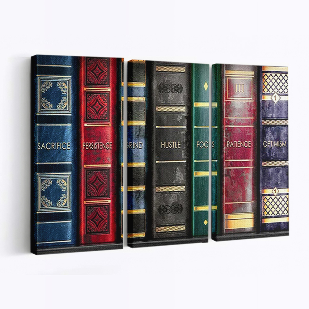Books Build Mindset Canvas Wall Art, Quote Canvas, Motivational Wall Art
