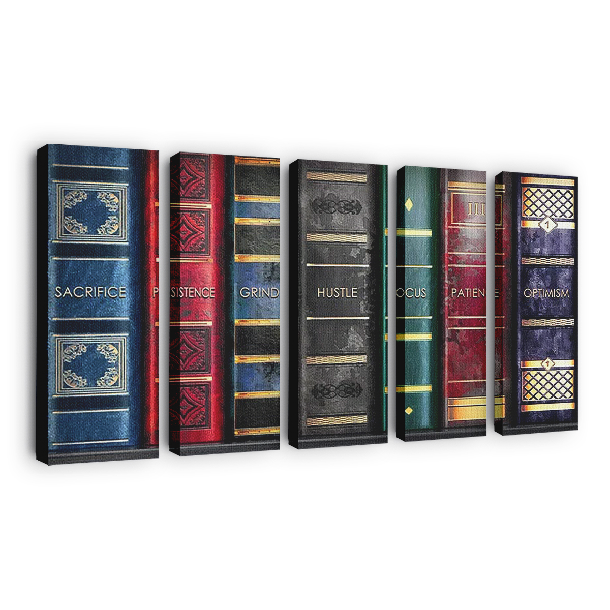 Books Build Mindset Canvas Wall Art, Quote Canvas, Motivational Wall Art