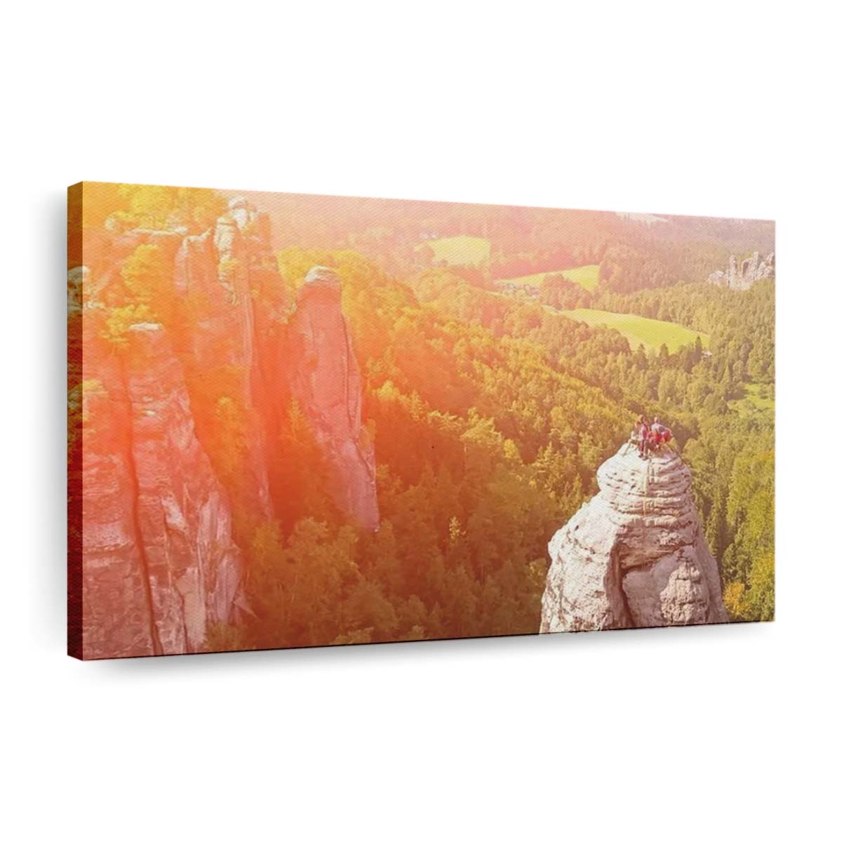 Group Of Climbers On A Cliff Canvas Wall Art, Bedroom Wall Art, Framed Canvas