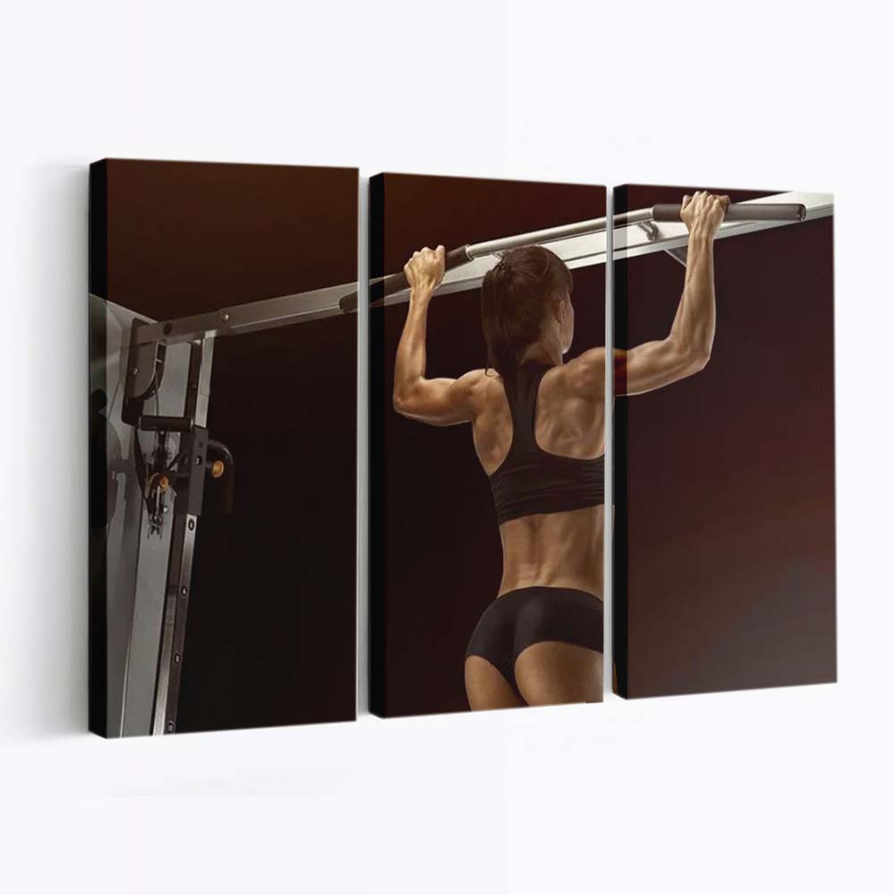 Pull Up Workout Exercise Canvas Wall Art, Bedroom Wall Art, Framed Canvas